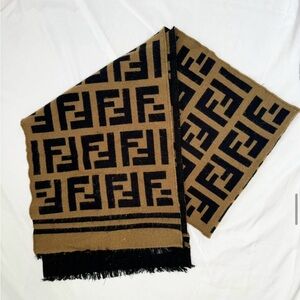 Fendi Black and Tan Scarf